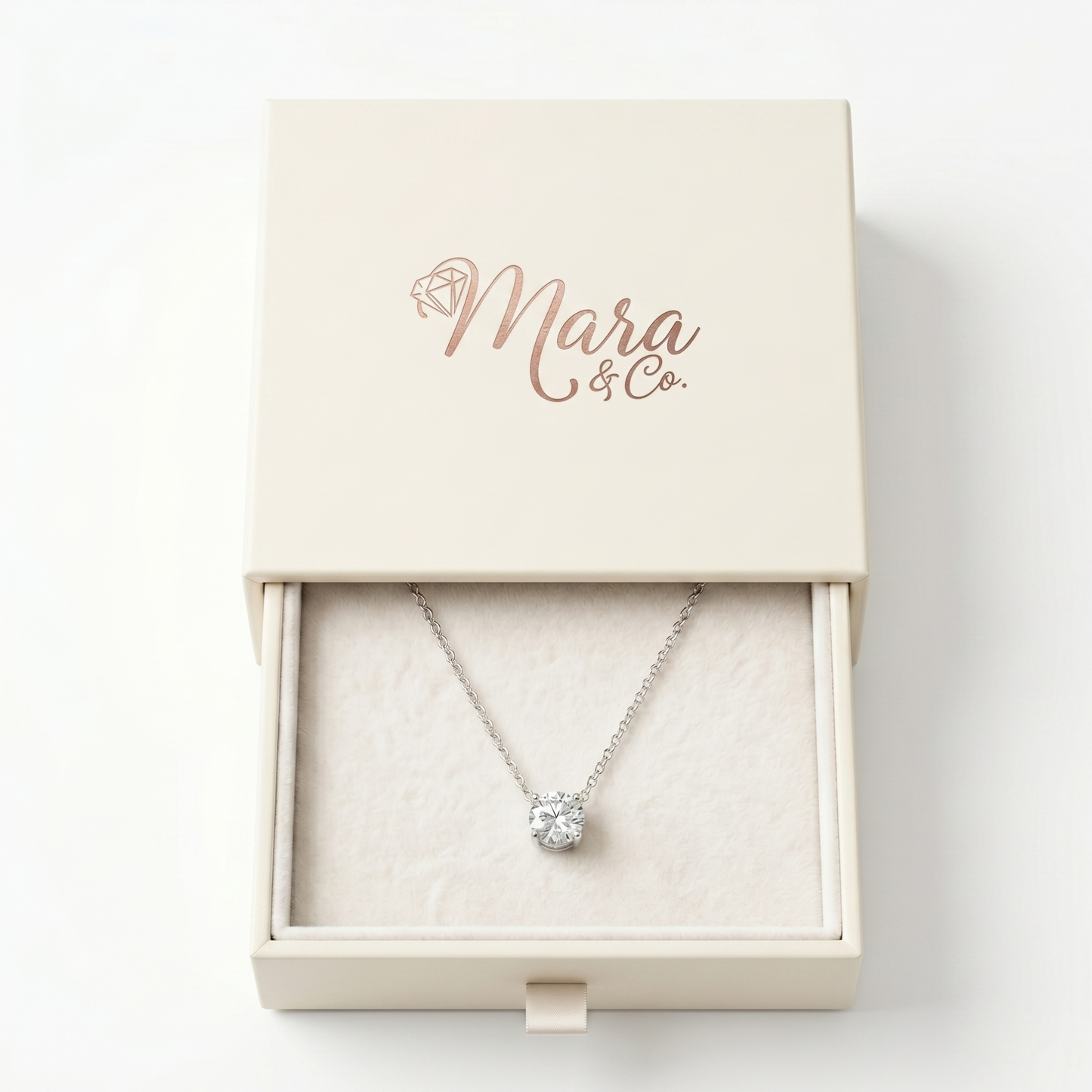 Classic Solitaire Moissanite Necklace – 1.0ct