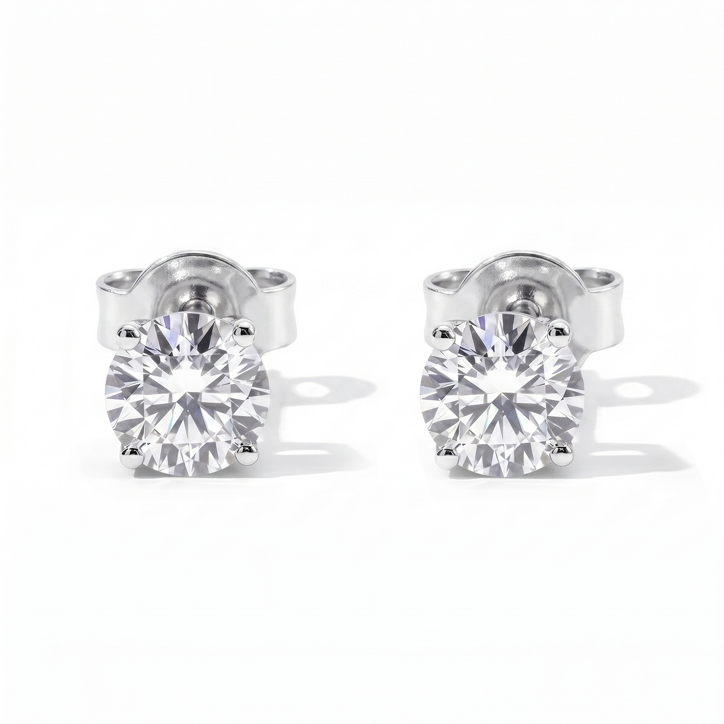 Classic Solitaire 4 Prong Lab Diamond Stud Earrings 0.6ct total