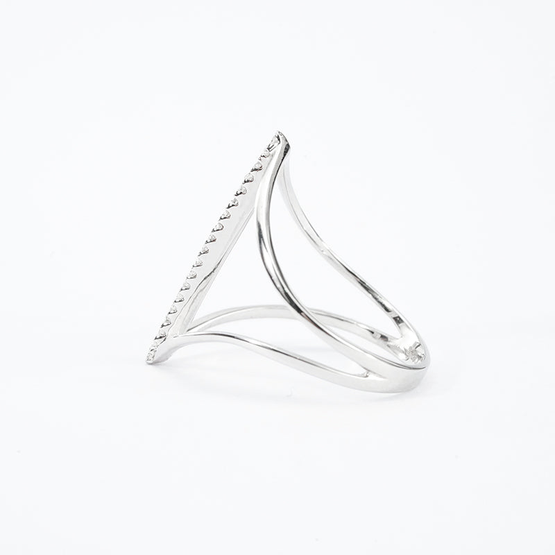 Mara & Co Open Heart Moissanite Band – 0.10ct Total DEF, Sterling Silver