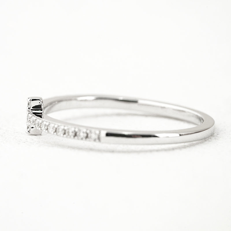 Moissanite Cross Band – 0.17ct Total DEF, Sterling Silver