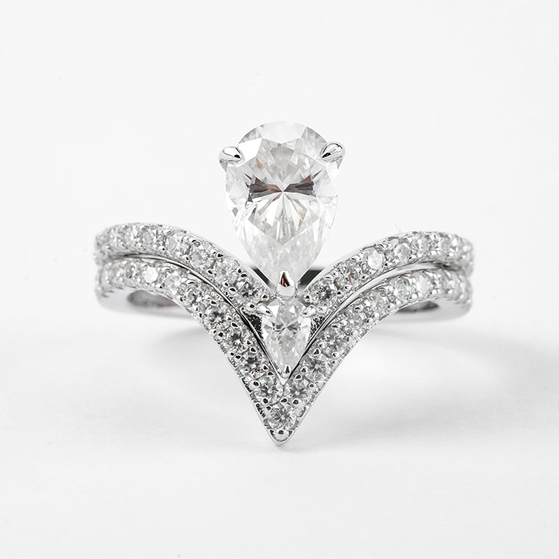 Bridal Ring Set – 1.5ct Pear + Matching Band, 2.52ct Total