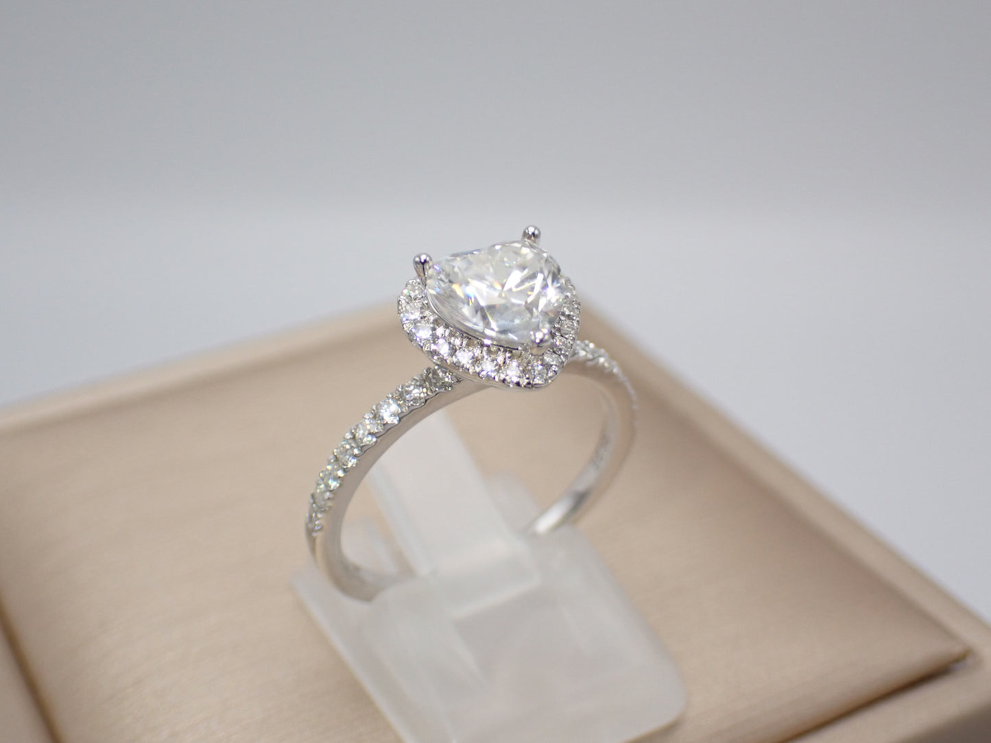 Heart-Shaped Moissanite Ring with Heart Halo – 1.2ct