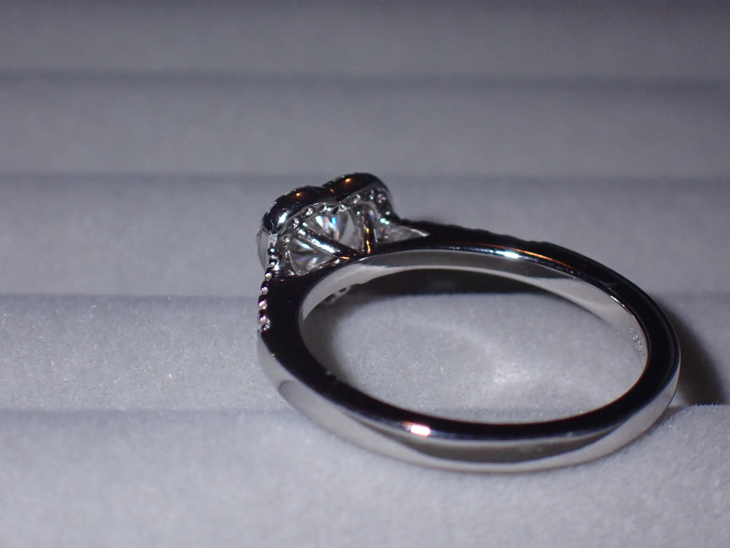 Heart Halo Moissanite Ring with Pavé Band – 0.5ct - Mara & Co UK