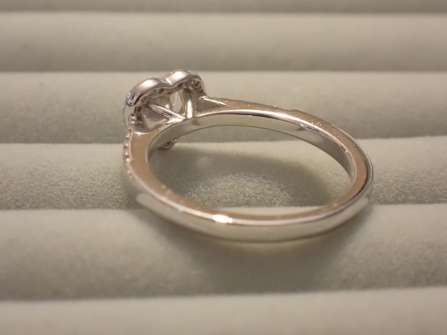 Heart Halo Moissanite Ring with Pavé Band – 0.5ct - Mara & Co UK