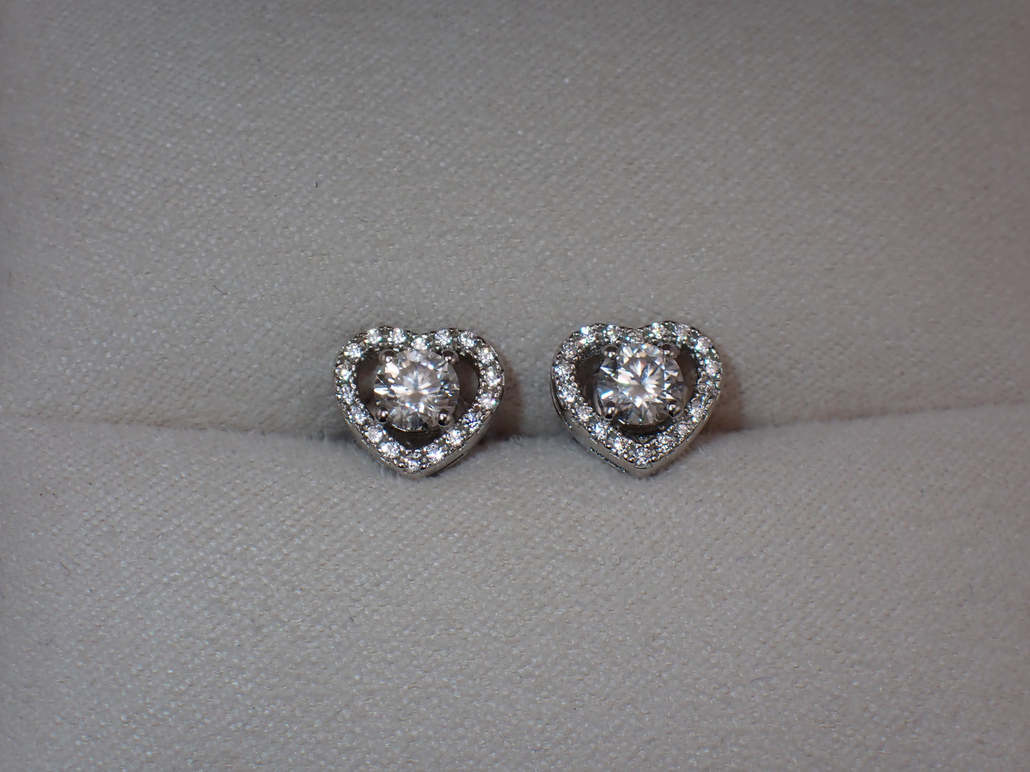 Romantic Heart-Shaped Halo Stud Earrings