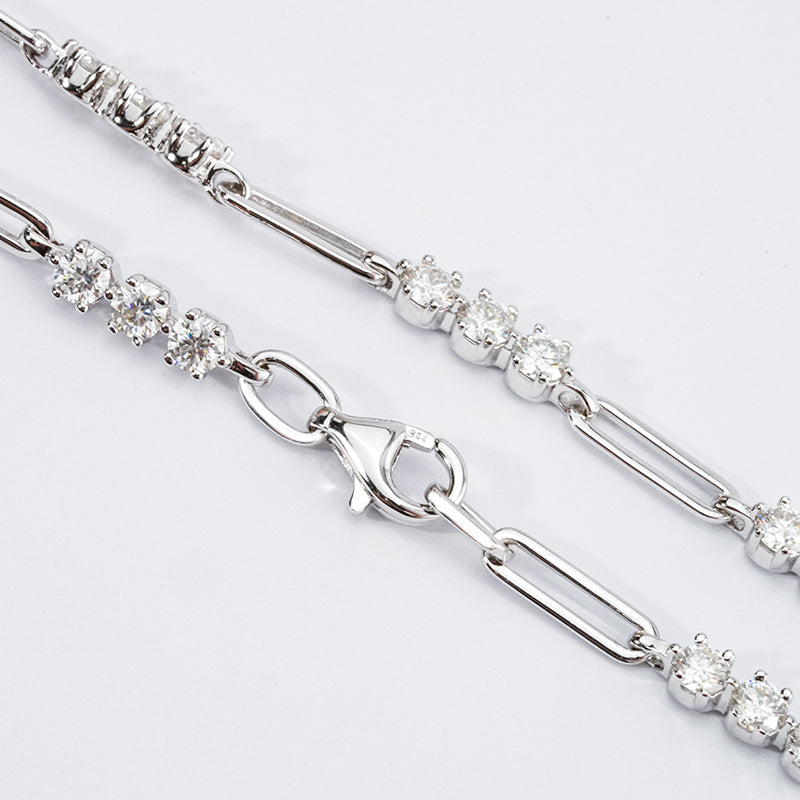 Paperclip Link Bracelet – 2.1ct Total, DEF, 925 Silver