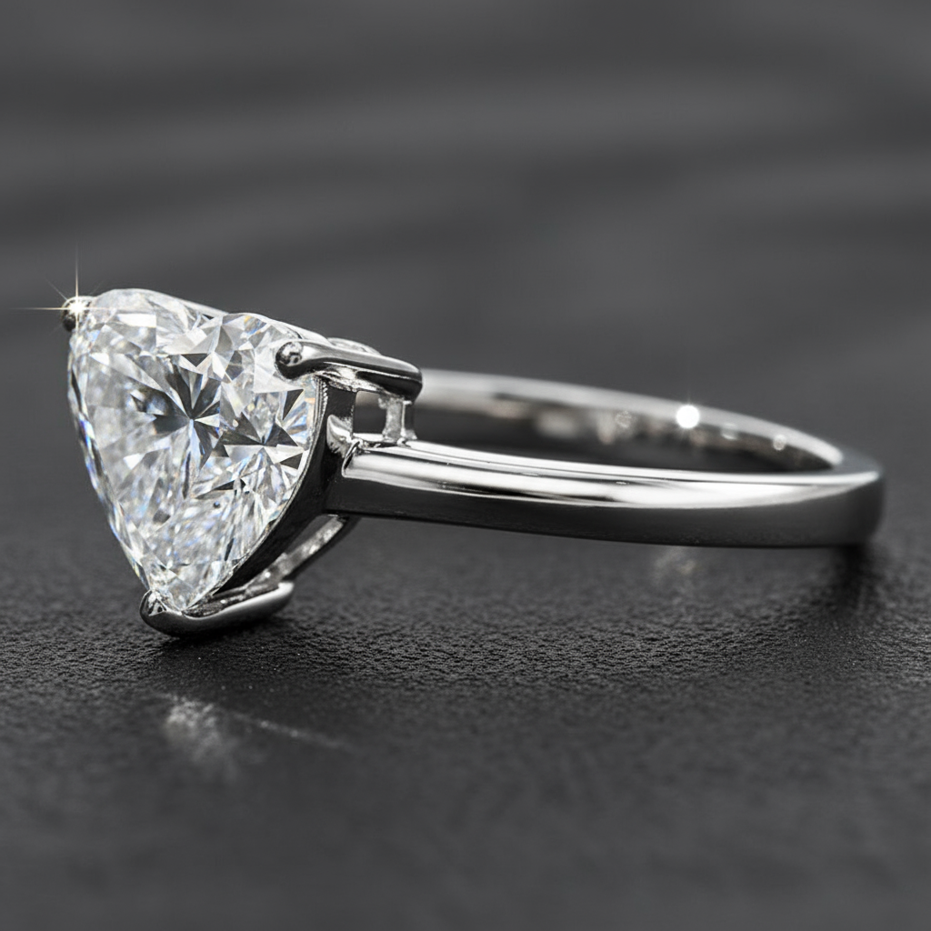 Heart Lab Diamond Ring – 3.01ct, 14K White Gold - Mara & Co UK