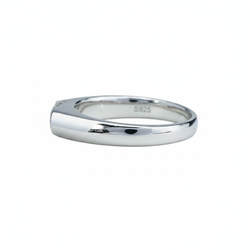 1.0ct Marquise Moissanite Ring – DEF, White Gold Plated 925 Silver