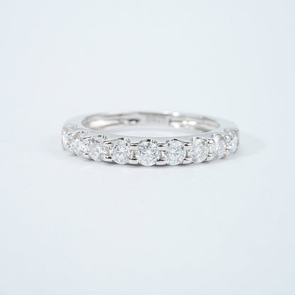 Moissanite Pavé Half Eternity Band – 9 x 2.7mm DEF, Sterling Silver