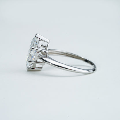 Moissanite Marquise Solitaire Ring – 2.0ct, Sterling Silver
