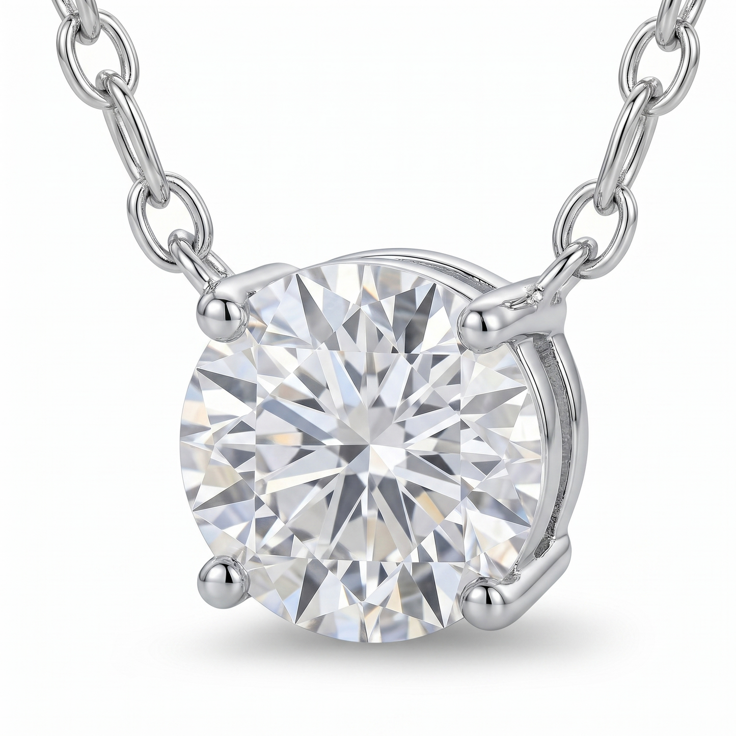 Classic Solitaire Moissanite Necklace – 1.0ct