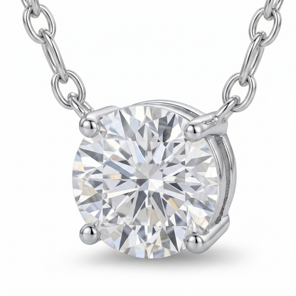 Classic Solitaire Moissanite Necklace – 1.0ct