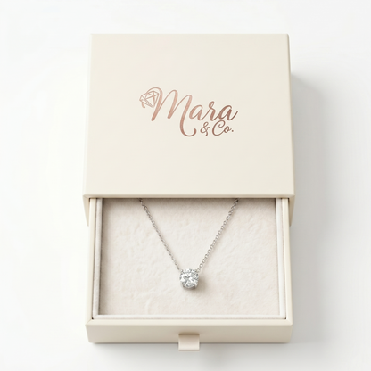 Classic Solitaire Moissanite Necklace – 1.0ct