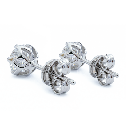Six-Prong Crown Gallery Stud Earrings