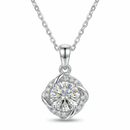 Twisted Halo Moissanite Necklace