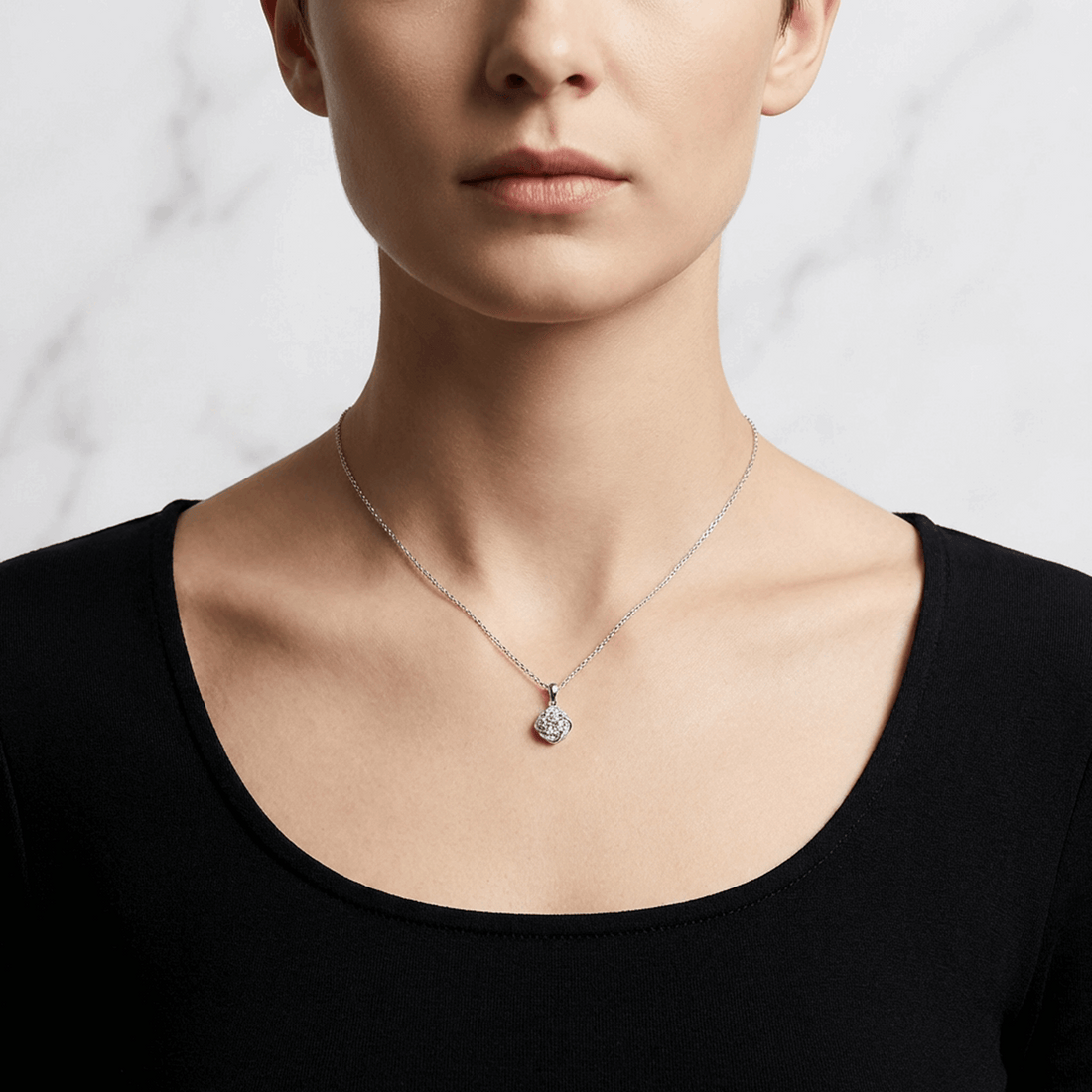 Twisted Halo Moissanite Necklace