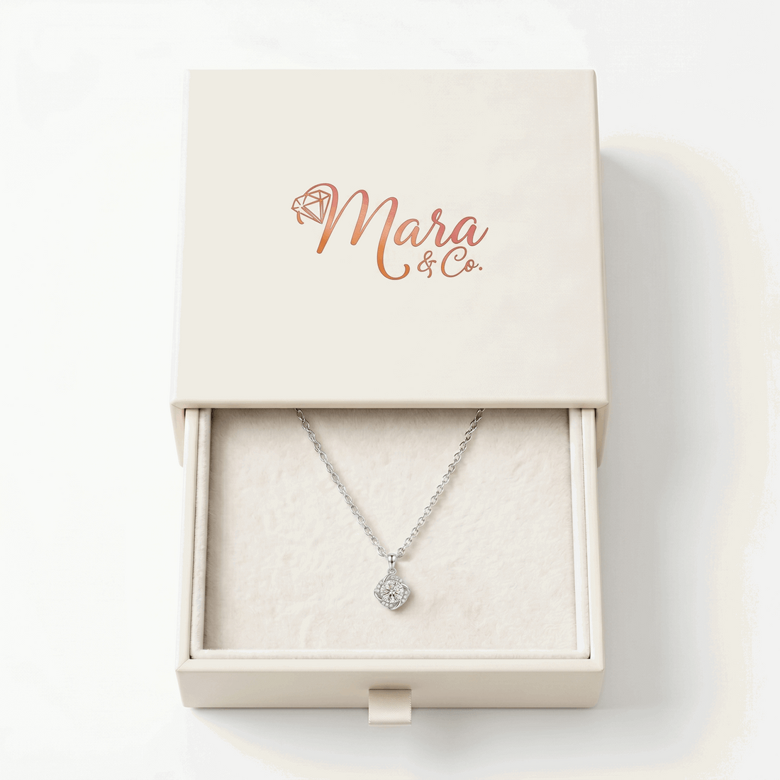 Twisted Halo Moissanite Necklace