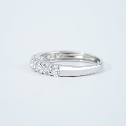 Moissanite Pavé Half Eternity Band – 9 x 2.7mm DEF, Sterling Silver