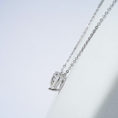 2.0ct Heart Moissanite Necklace – DEF, White Gold Plated 925 Silver