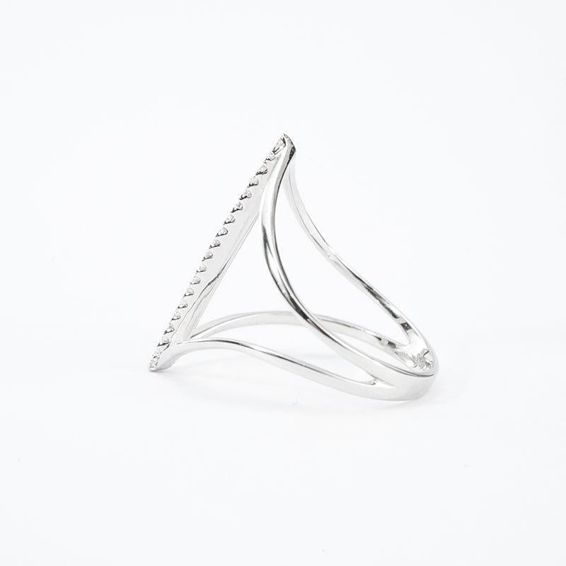 Mara & Co Open Heart Moissanite Band – 0.10ct Total DEF, Sterling Silver
