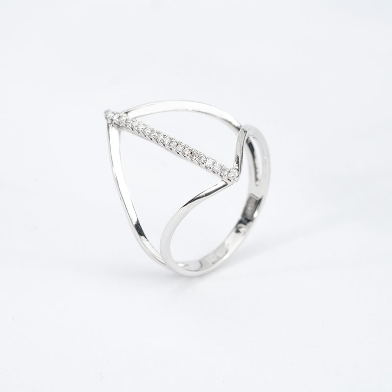Open Heart Moissanite Band – 0.10ct Total DEF, Sterling Silver
