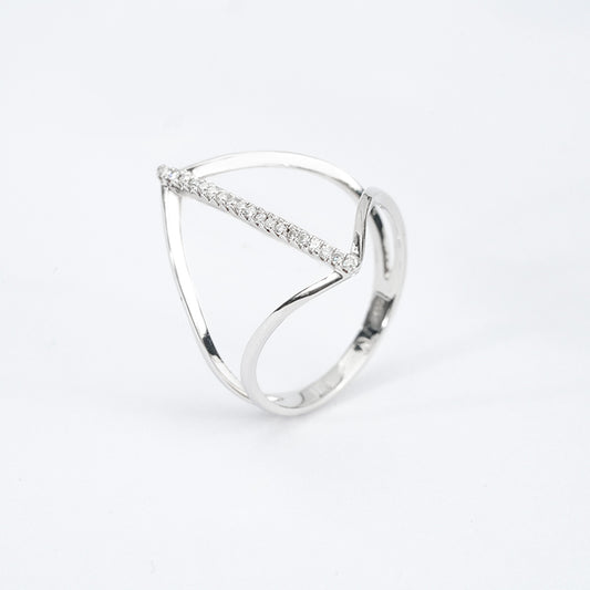 Open Heart Moissanite Band – 0.10ct Total DEF, Sterling Silver
