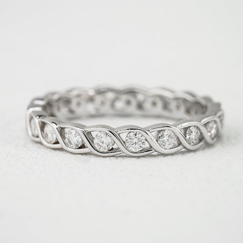 Twist Eternity Moissanite Band – 0.40ct Total DEF, Sterling Silver
 Mara & Co