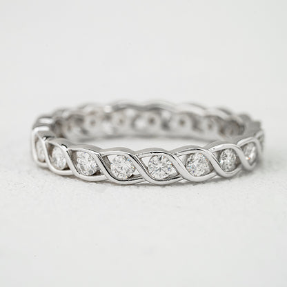 Twist Eternity Moissanite Band – 0.40ct Total DEF, Sterling Silver
 Mara & Co