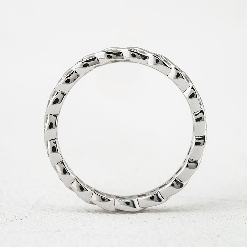 Twist Eternity Moissanite Band – 0.40ct Total DEF, Sterling Silver
 maradiamonds