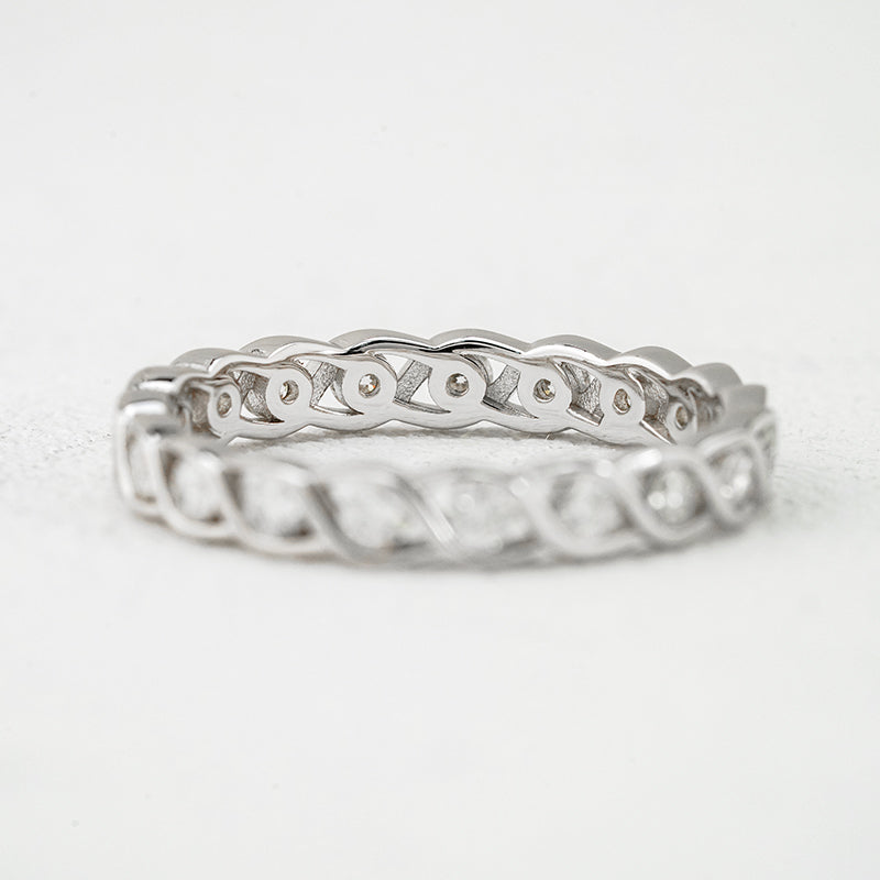 Twist Eternity Moissanite Band – 0.40ct Total DEF, Sterling Silver
 maradiamonds