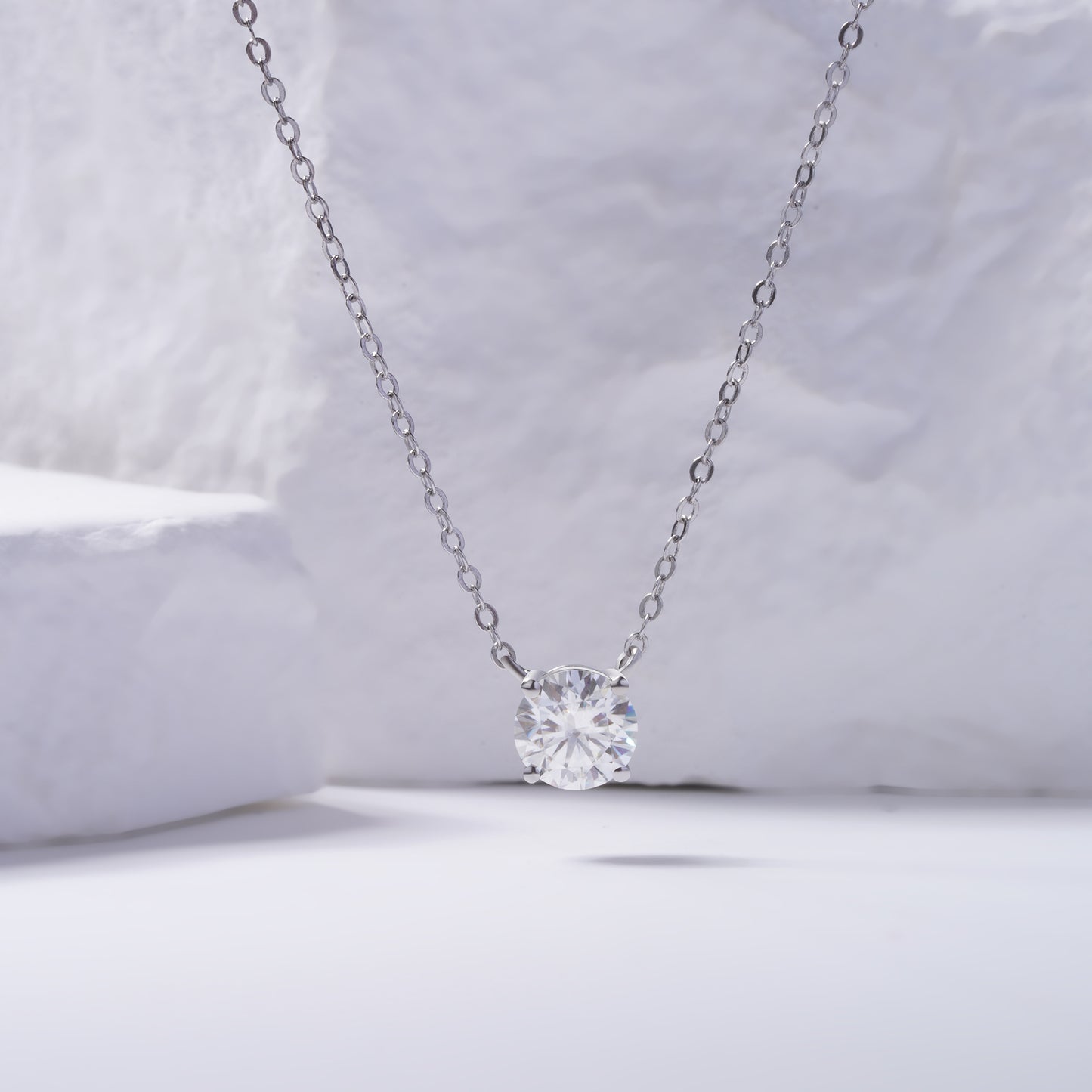 Classic Solitaire Moissanite Necklace – 1.0ct -  Mara & Co UK