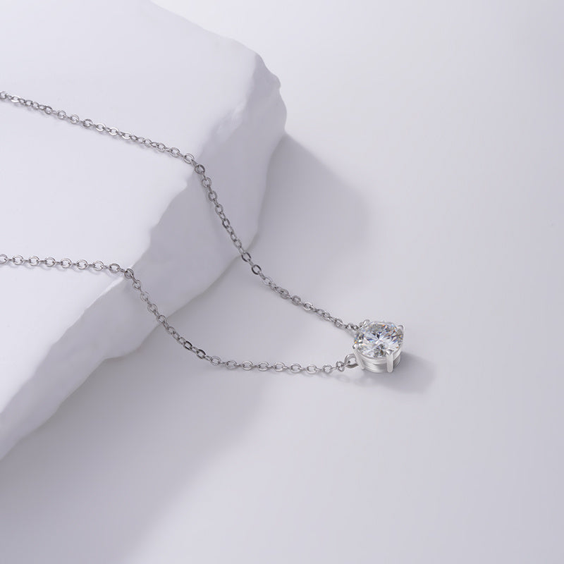 Classic Solitaire Moissanite Necklace – 1.0ct -  Mara & Co UK