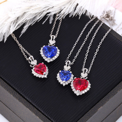 lab sapphire and ruby heart necklaces 1ct and 2ct moissanite halo sterling silver – comparison UK