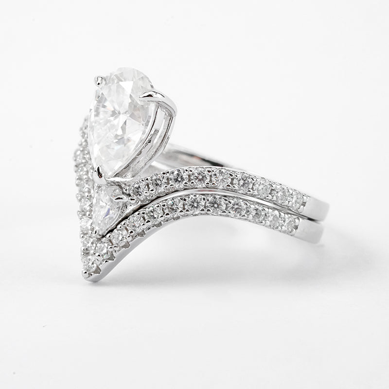 Bridal Ring Set – 1.5ct Pear + Matching Band, 2.52ct Total