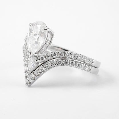 Bridal Ring Set – 1.5ct Pear + Matching Band, 2.52ct Total