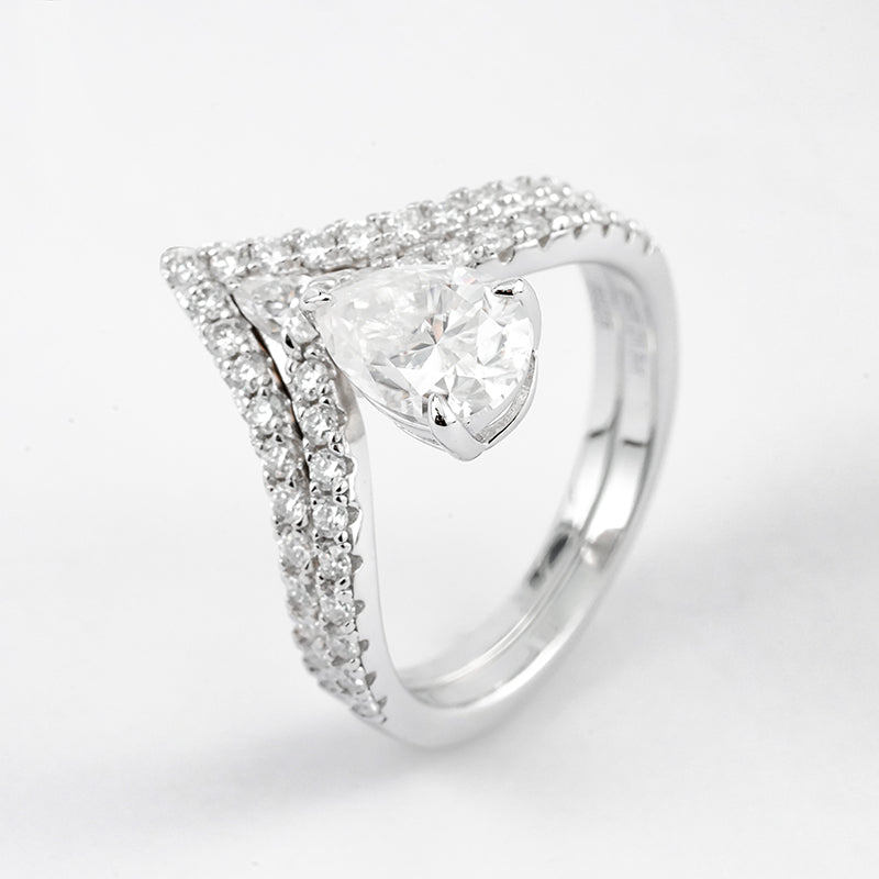 Bridal Ring Set – 1.5ct Pear + Matching Band, 2.52ct Total