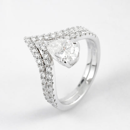 Bridal Ring Set – 1.5ct Pear + Matching Band, 2.52ct Total