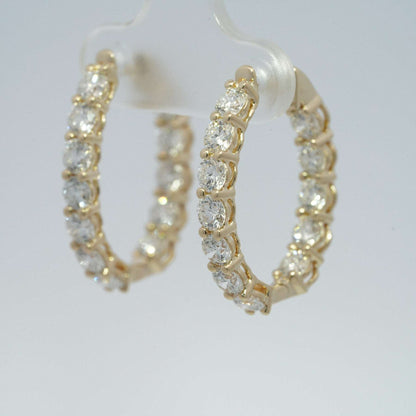 Lab Diamond Huggie Earrings – 3.48ct Total, DEF VS, 10k Gold, IGI Certified
