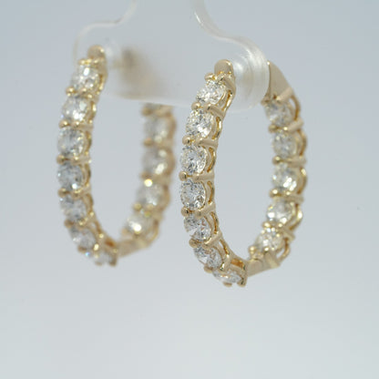 Lab Diamond Huggie Earrings – 3.48ct Total, DEF VS, 10k Gold, IGI Certified