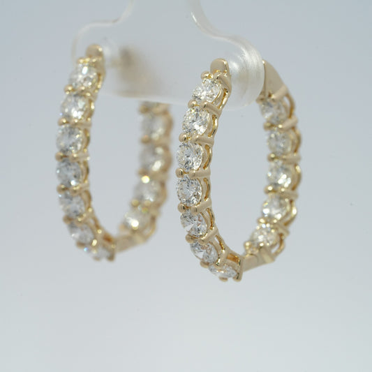 Lab Diamond Huggie Earrings – 3.48ct Total, DEF VS, 10k Gold, IGI Certified