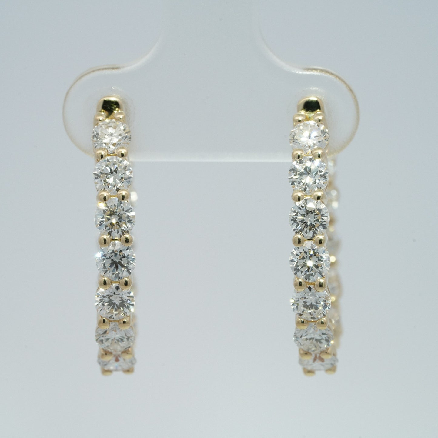 Lab Diamond Huggie Earrings – 3.48ct Total, DEF VS, 10k Gold, IGI Certified