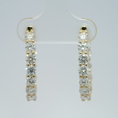 Lab Diamond Huggie Earrings – 3.48ct Total, DEF VS, 10k Gold, IGI Certified