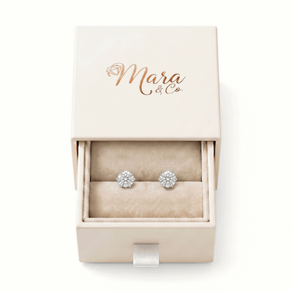 Moissanite Six-Prong Solitaire Stud Earrings – DEF, Sterling Silver