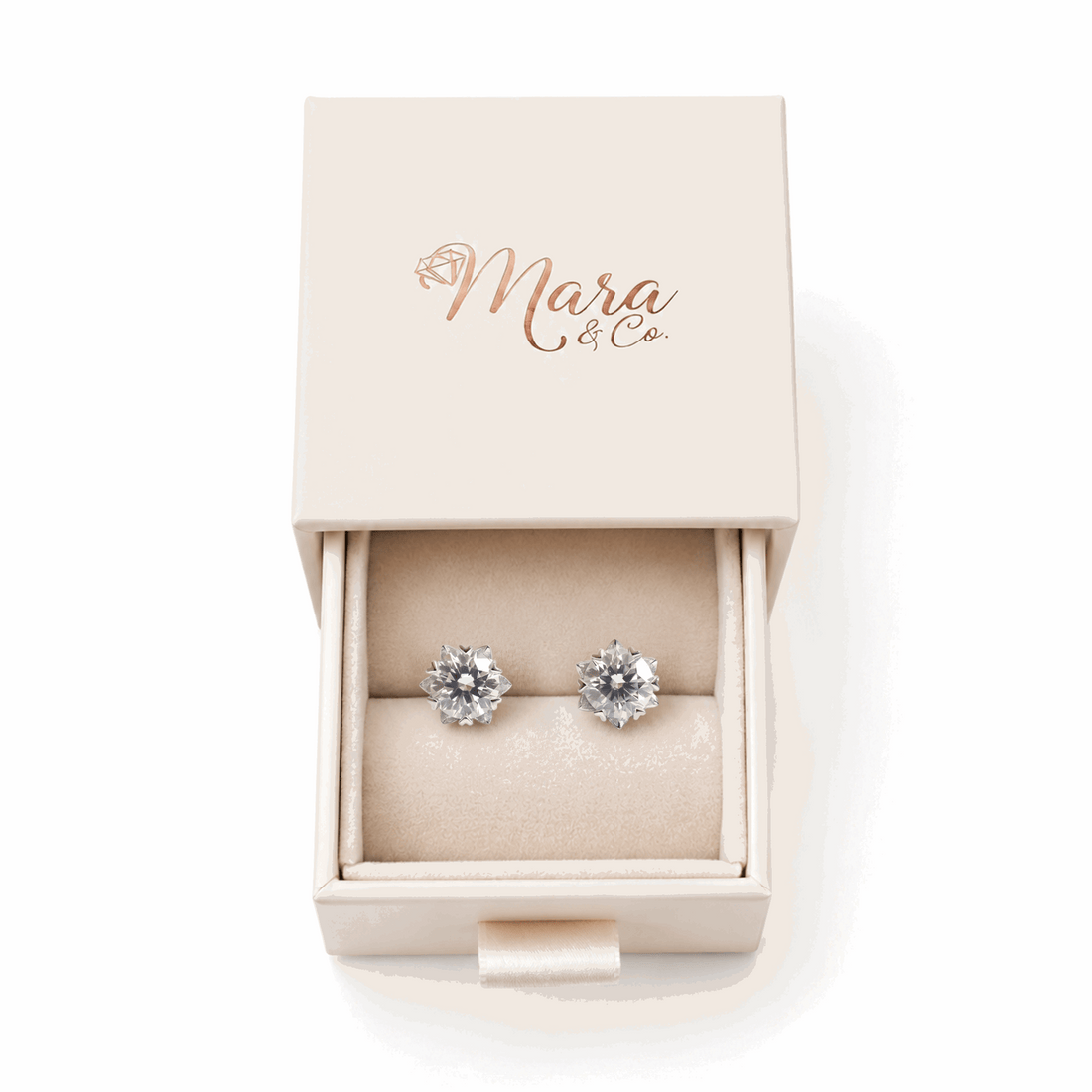Moissanite Heart-Prong Solitaire Stud Earrings – DEF, Sterling Silver