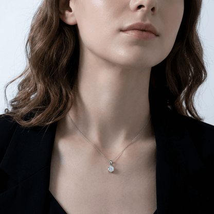 Classic Six-Prong Solitaire Moissanite Necklace