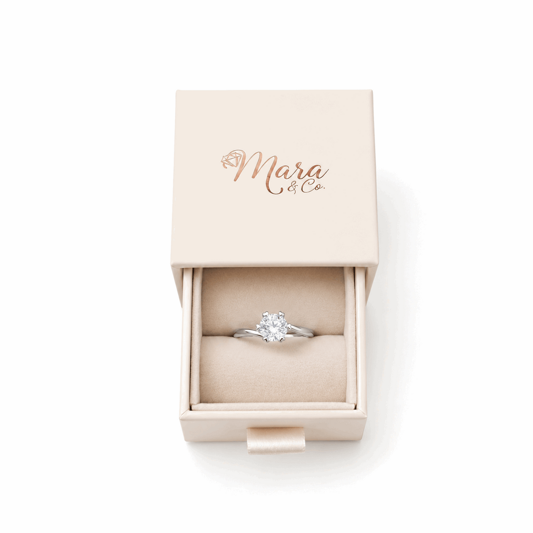 Twisted Solitaire Moissanite Ring with Heart Prongs – 1.0ct