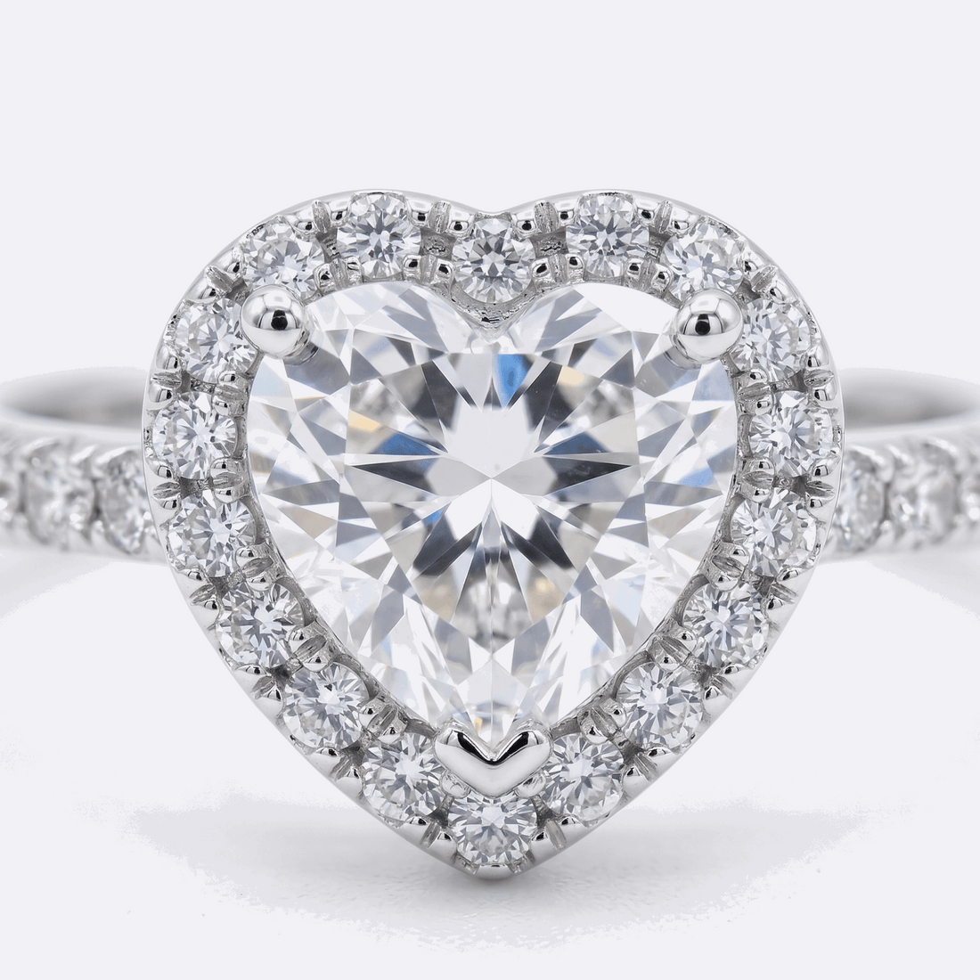 Moissanite heart halo ring – heart-shaped moissanite ring UK – Mara & Co UK