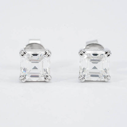 Emerald-Cut (asscher) Moissanite Stud Earrings - 1.6ct (per set) -  Mara & Co UK
