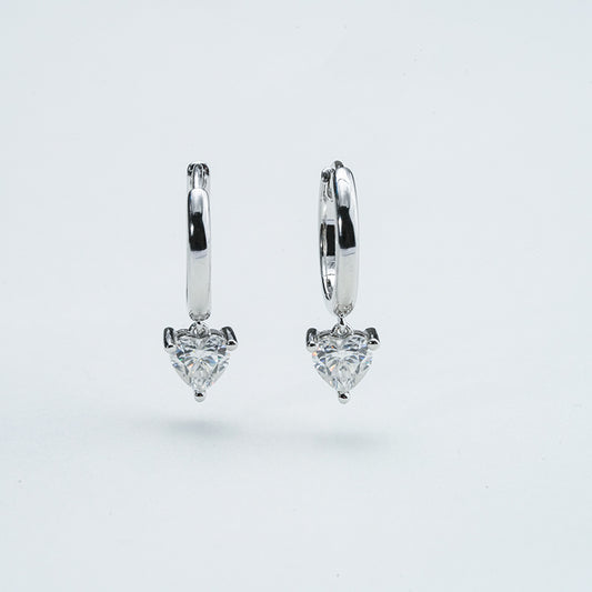 Heart Moissanite Huggie Hoop Earrings – 1.0ct Total -  Mara & Co UK