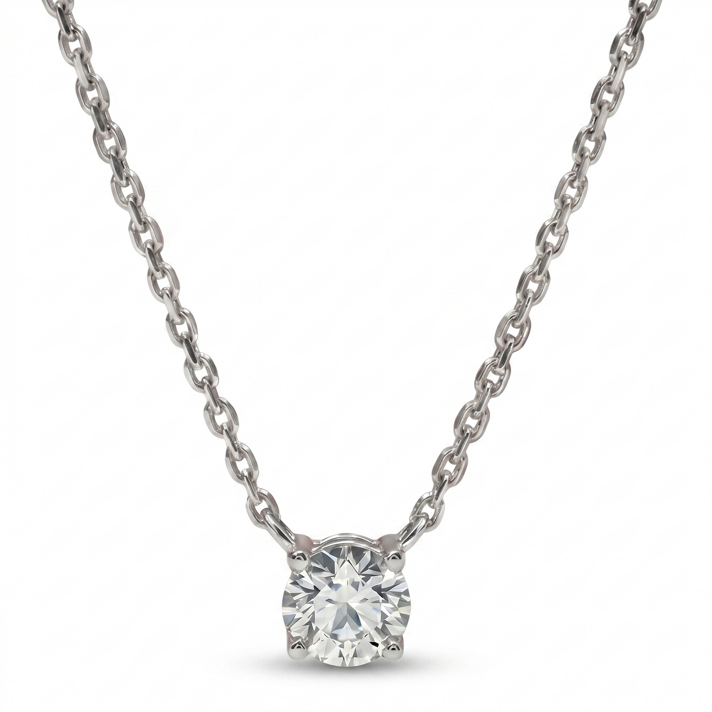 Classic Solitaire Moissanite Necklace – 1.0ct